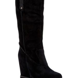 Ugg Soleil Shearling Black Wedge Boots US Women’s 9